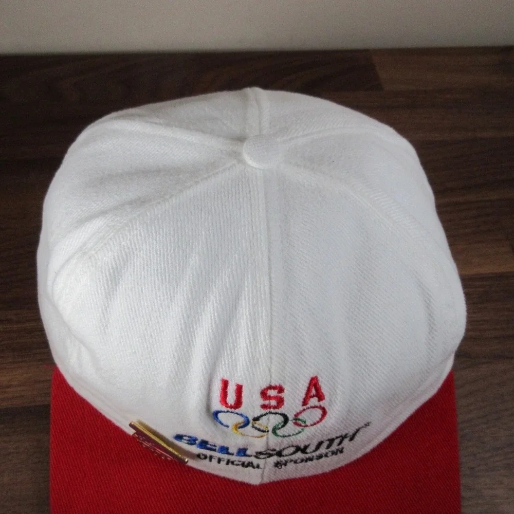 Vintage US‎ Olympics Hat 1996 Atlanta Strap Back Made In USA Bell South With Pin